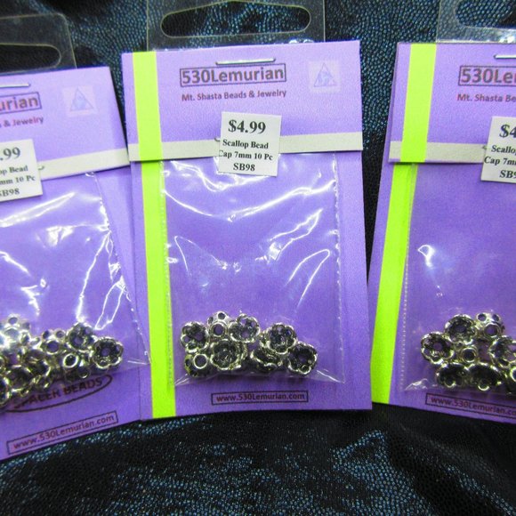 Silver Plated 7mm Scallop Bead Caps Spacer Beads 10Pcs Each Package Lot Of 3 - Picture 2 of 3